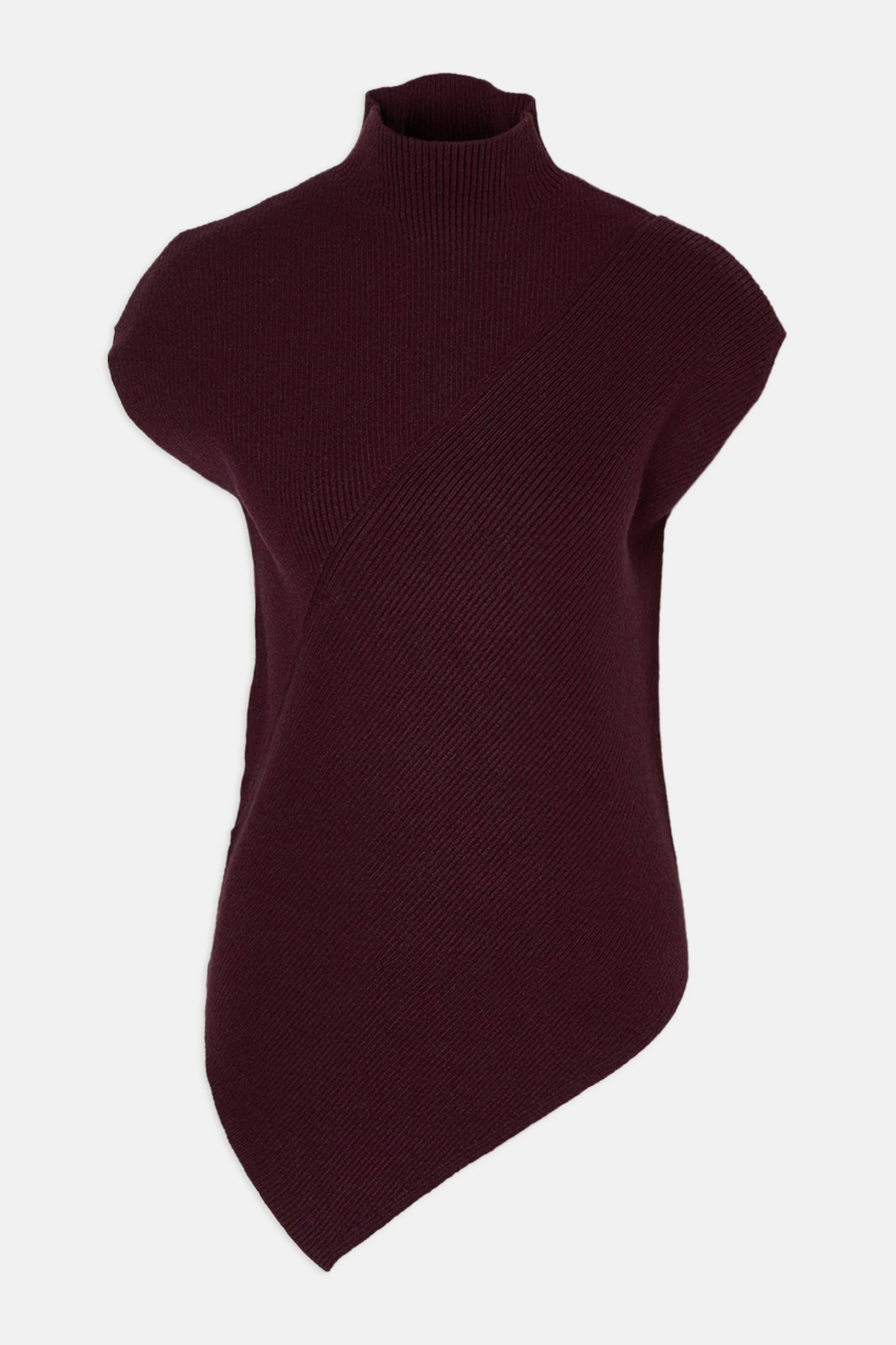 Soft Ribbed Asymmetric Hem Knitted Top | Karen Millen UK + IE + DE + NL