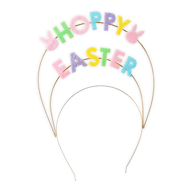 Packed Party 'Hoppy Easter' Glitter Gold Wire Tiered Headband - Walmart.com | Walmart (US)
