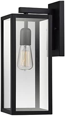 Amazon.com: Globe Electric 44176 Bowery 1-Light Outdoor Indoor Wall Sconce, Matte Black, Clear Gl... | Amazon (US)