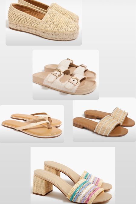 Raffia summer shoes and sandals.  Espadrille
Loafers.  

#LTKfindsunder50 #LTKsalealert #LTKover40