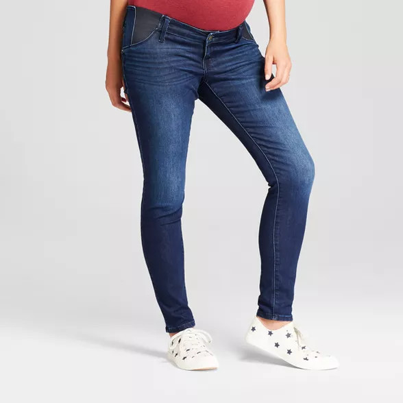 Maternity Inset Panel Skinny Jeans - Isabel Maternity by Ingrid & Isabel™ Dark Wash | Target