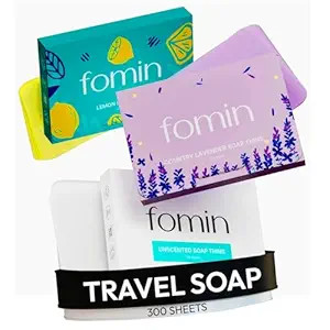 FOMIN - Antibacterial Paper Soap Sheets for Hand Washing - (300 Sheets) Lemon, Lavender, Unscente... | Amazon (US)