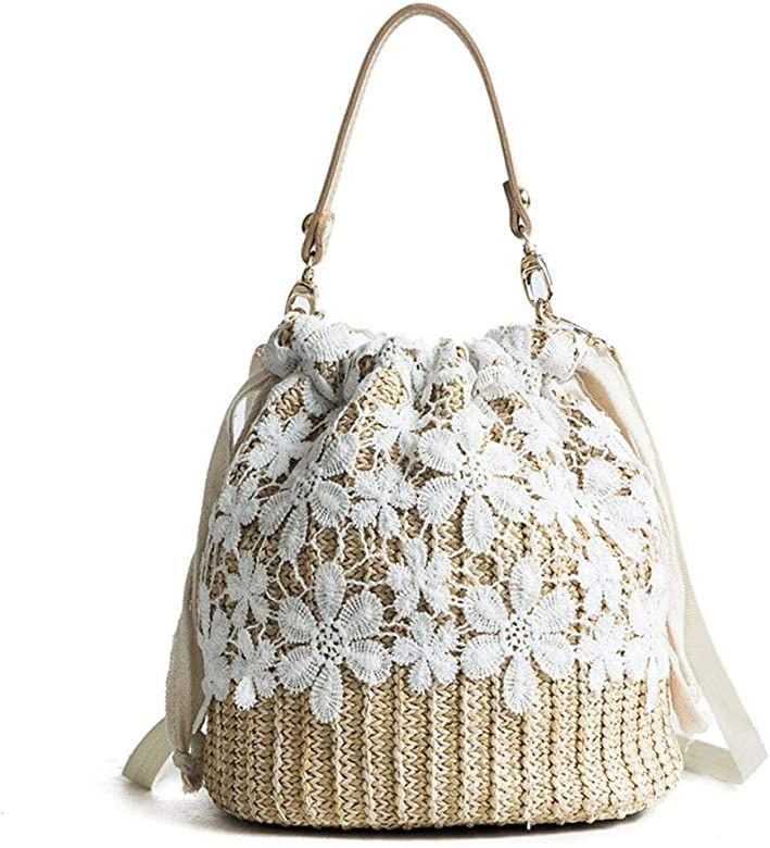 Women Large Straw Hobo Handbag Tote Rattan Bag, Summer Vintage Weave Round Beach Bag | Amazon (CA)