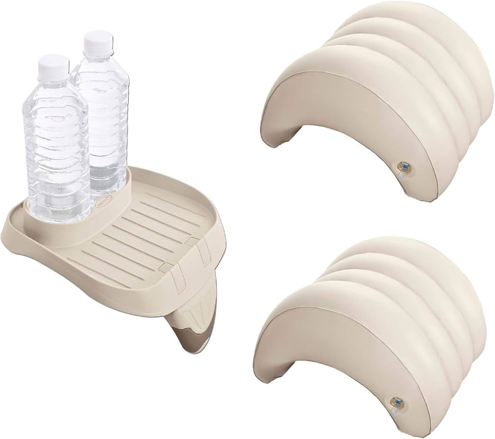 Intex Attachable Cup Holder & Refreshment Tray & Inflatable Headrest (2 Pack) | Amazon (US)