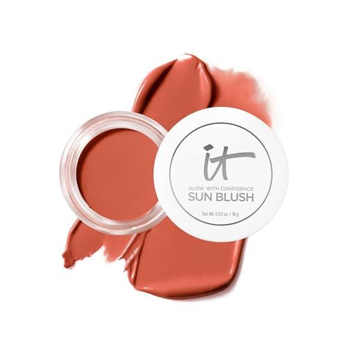 IT Cosmetics Glow with Confidence Sun Cream Blush, Sun Warmth-Blendable & Buildable Blush + Bronzer for a Pop of Sun-Blushed Color - 24HR Hydration with Hyaluronic Acid, Peptides & Vitamin E- 0.63 oz | Amazon (US)