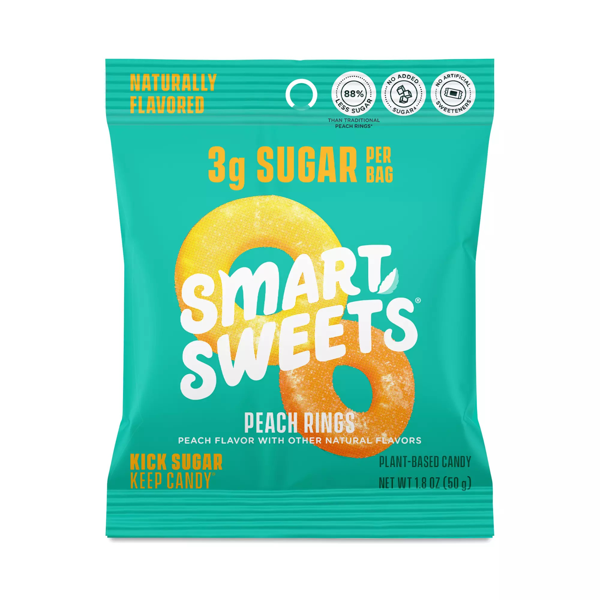 2-Pack SmartSweets Peach Rings 1.8 oz pouch | Thrive Market