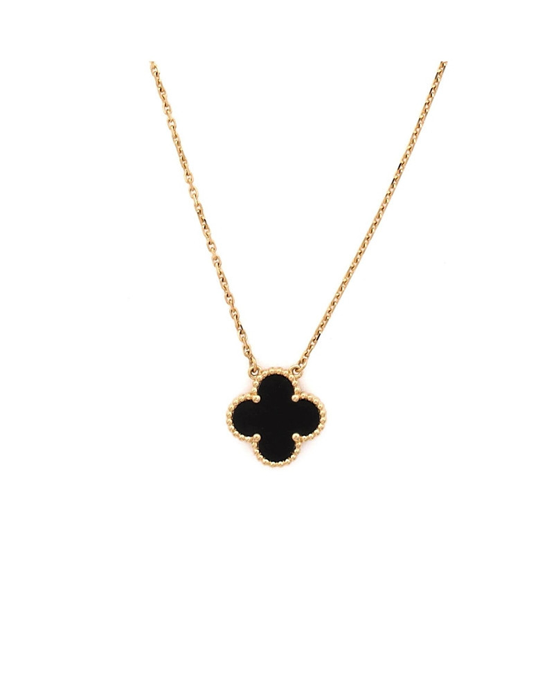 Pre-Owned Van Cleef & Arpels Vintage Alhambra Pendant Necklace 18K Gold and Onyx, 16.25 | Bloomingdale's (US)