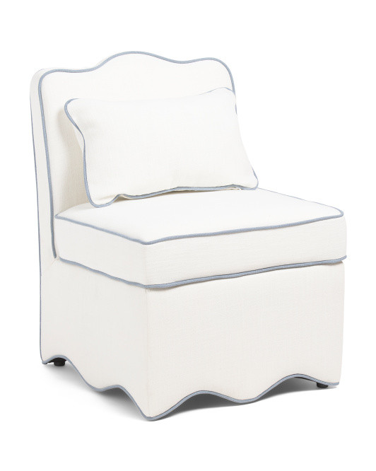 25x33 Scalloped Trim Accent Chair With Lumbar Pillow | Chairs & Seating | Marshalls | Marshalls