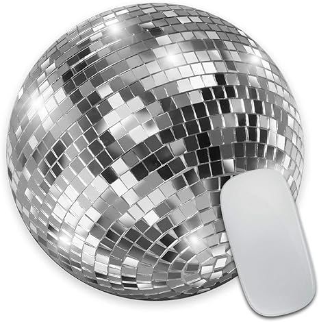 Smooffly Silver Disco Ball Round Mouse Pad Custom, Cute Mouse Pad, Silver Mouse Pad, Disco Coaste... | Amazon (US)