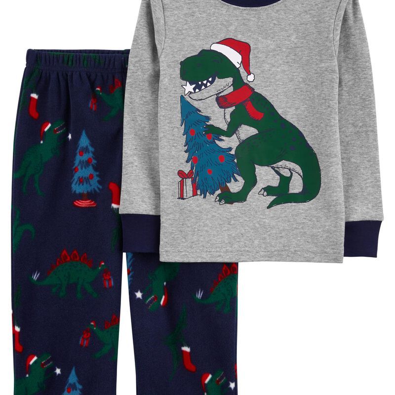 Toddler 2-Piece Christmas Dinosaur Fleece PJs | Carter's