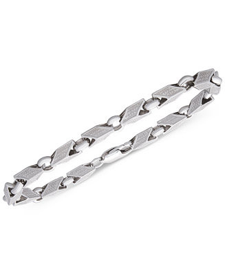 Men's Polished Link Bracelet in Sterling Silver - Macy's | Macy's