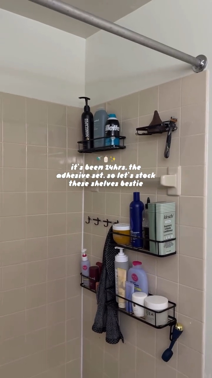 if you missed part 1, I installed this shower shelf set and had to wait 24hrs before loading it up…and bestie, it was SO worth the wait🧴 ✨ everything fits, nothing is falling, and my shower is finally giving what it’s supposed to give 🚿🫶🏼

#amazonhomefinds #bathroomorganization #showerorganization #restockwithme #showerroutine

#LTKHome #LTKSaleAlert #LTKBeauty
