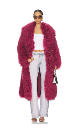 Thea Maxi Coat in Cherry Lacquer | Revolve Clothing (Global)