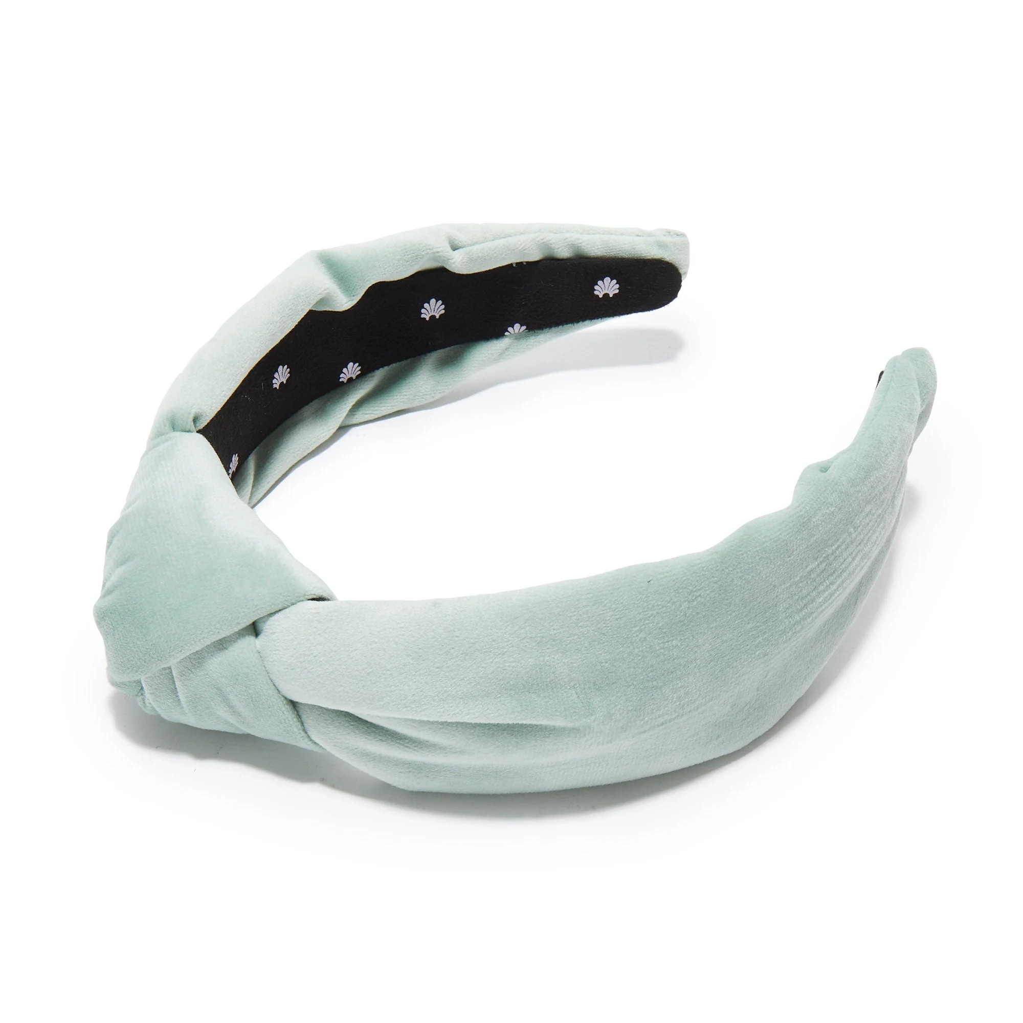 SMOKY AQUA VELVET KNOTTED HEADBAND | LELE SADOUGHI