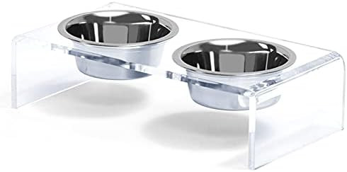 Acrylic Elevated Dog and Cat Pet Feeder - Raised Clear Feeding Stand for Cats and Small Dogs with... | Amazon (US)