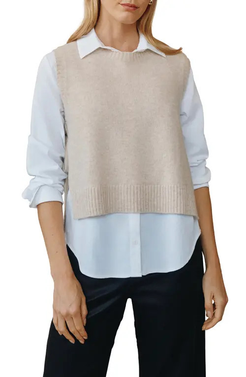 Bella Dahl Side Tie Wool & Cashmere Sweater Vest in Ivory Oat at Nordstrom, Size Medium | Nordstrom