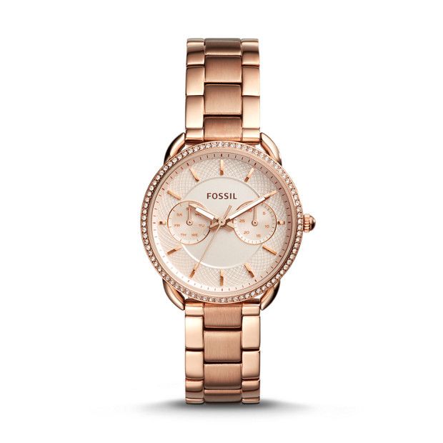 Tailor Multifunction Rose Gold-Tone Stainless Steel Watch | Fossil (US)