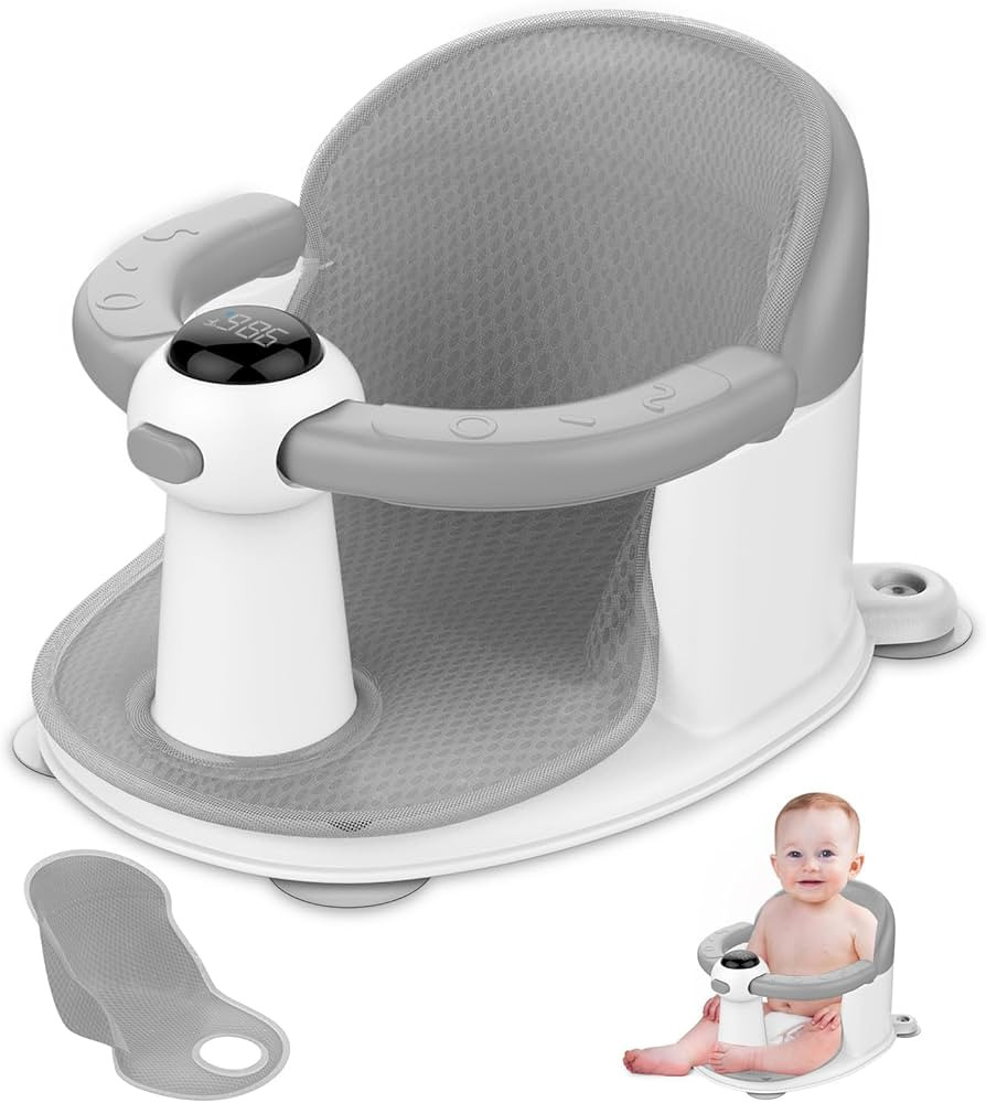 Baby Bath Seat for Babies 6 Months & up, Water Temperature Display+Soft Cushion, Non-Slip Toddler... | Amazon (US)