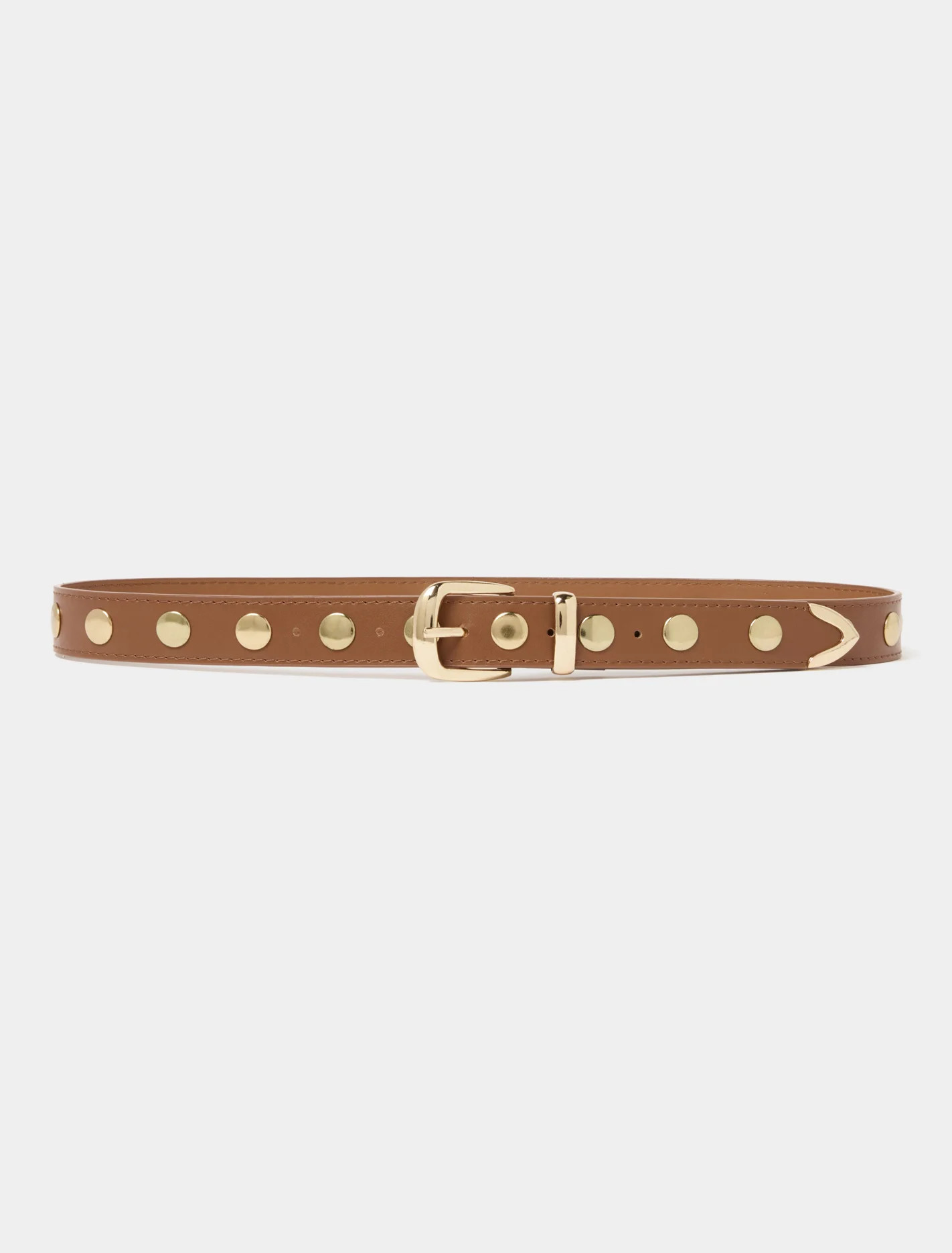 Forever New Women's Selene Studded Jeans Belt in Tan | Forever New (AU)