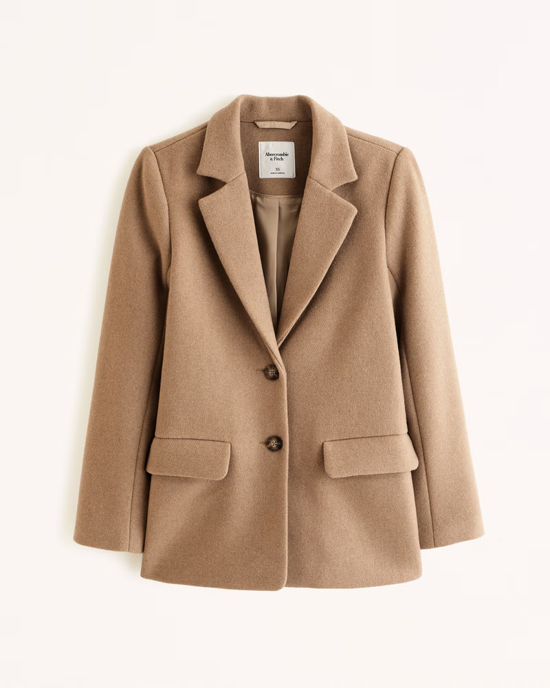 Heavyweight Wool-Blend Blazer Coat | Abercrombie & Fitch (US)