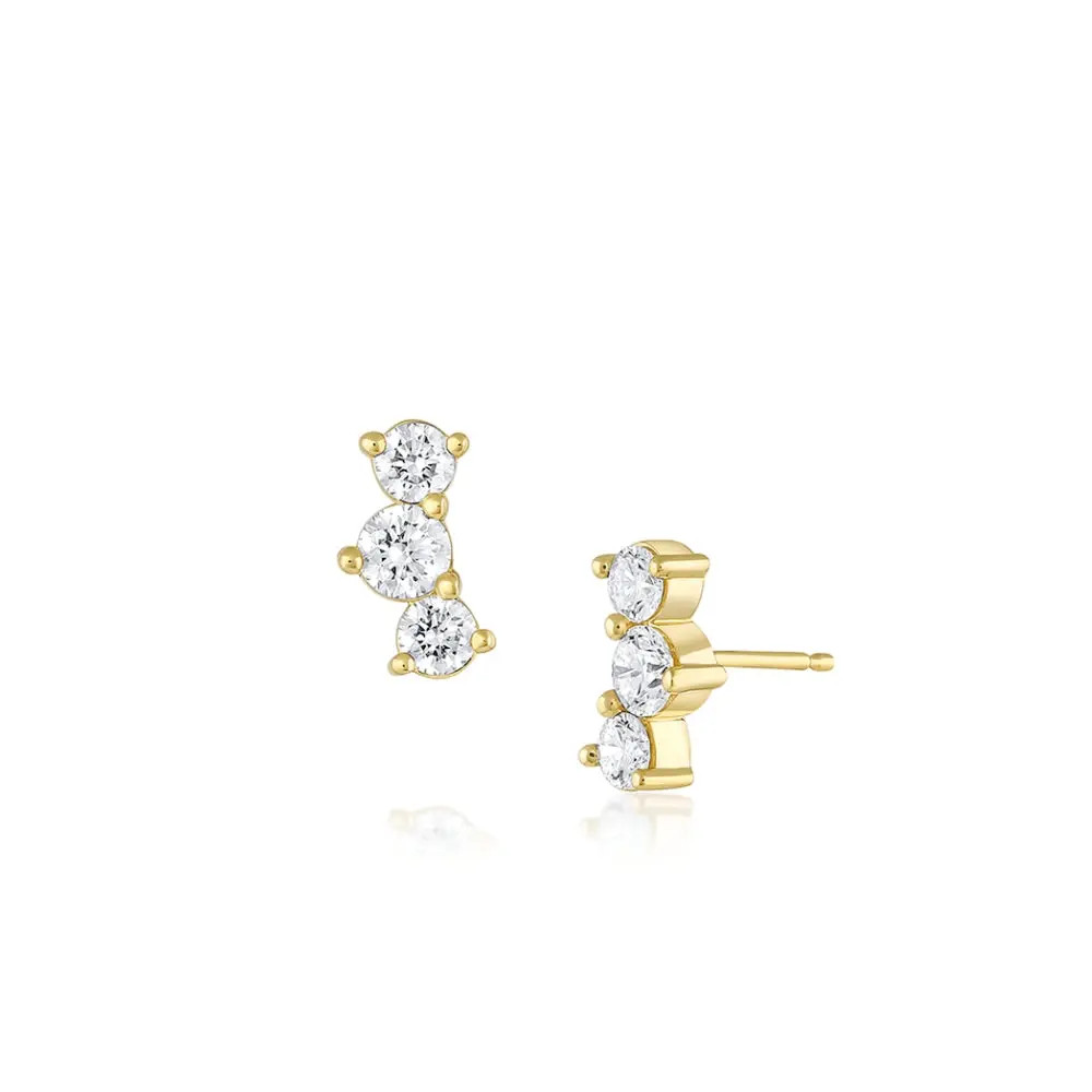 Large White Diamond Orion Studs - Marrow Fine | Marrow Fine