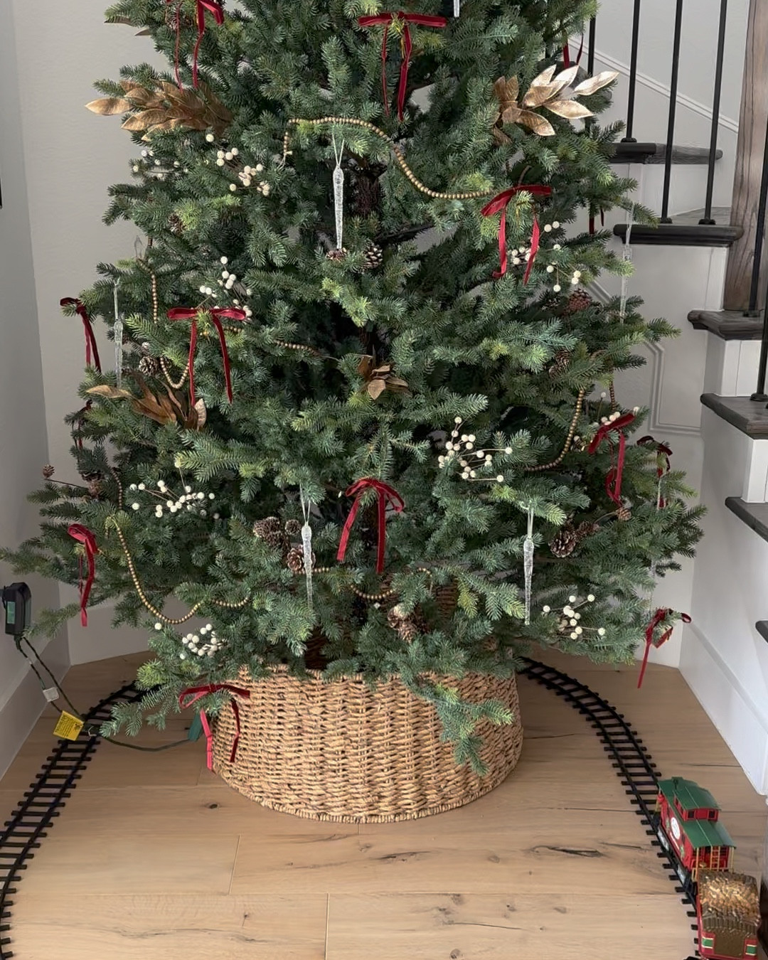 Added the tree trimmings to our Christmas tree

Christmas tee bows, Christmas picks, rattan tree collar, prelit Christmas tree, twinkling Christmas tree, microdot Christmas tree, Christmas tree with remote, Christmas tree with timer, viral Christmas tree, realistic Christmas tree, Amazon, McGee and co, 

#LTKVideo #LTKHoliday #LTKHome