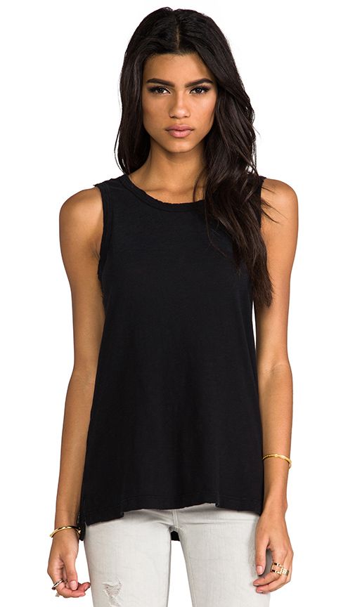 Current/Elliott The Muscle Tank in Black | Revolve Clothing (Global)