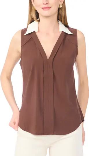 Parker Contrast Collar Sleeveless Top | Nordstromrack | Nordstrom Rack