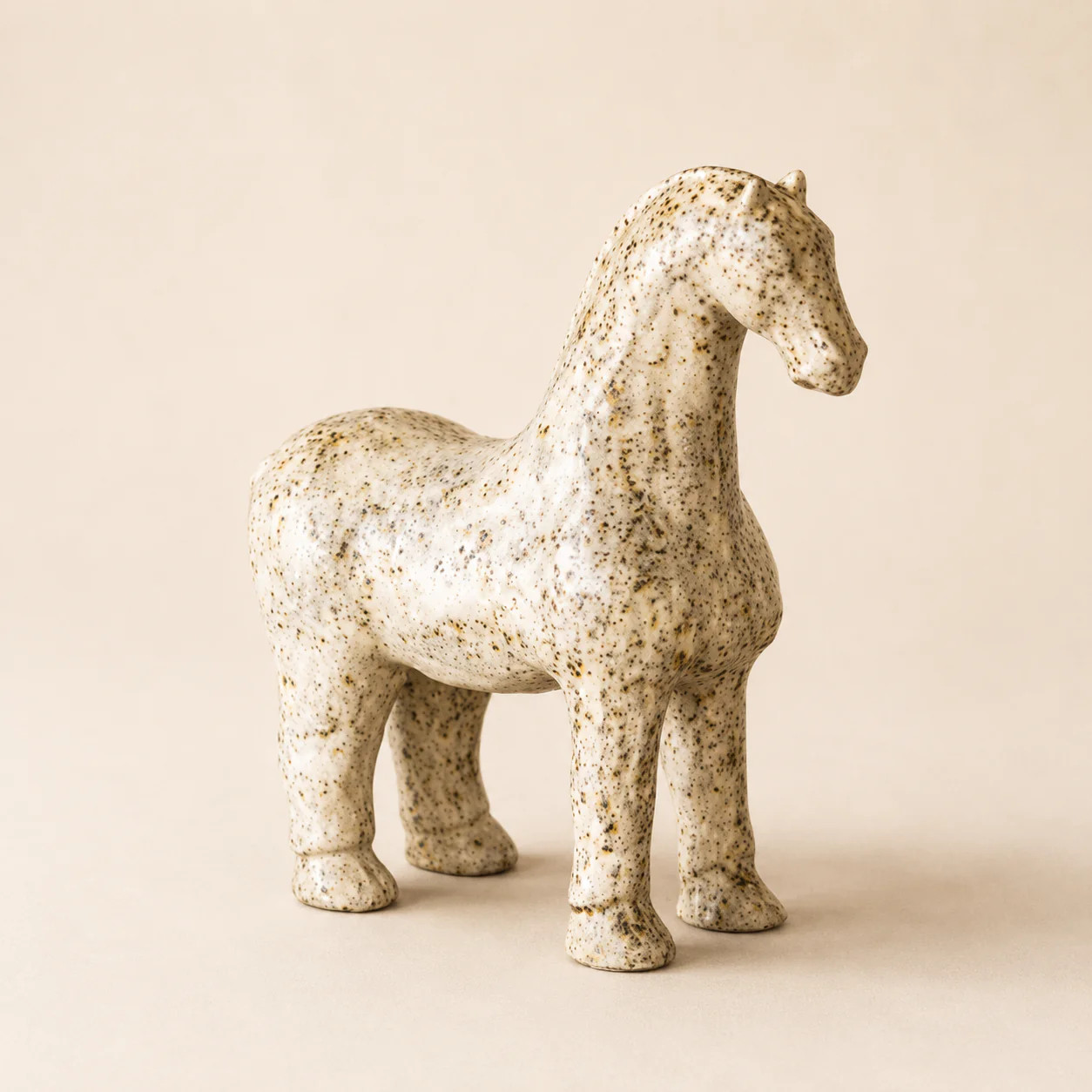 Beige Ceramic Horse Statue | By Luxe B Co. | luxe bCO