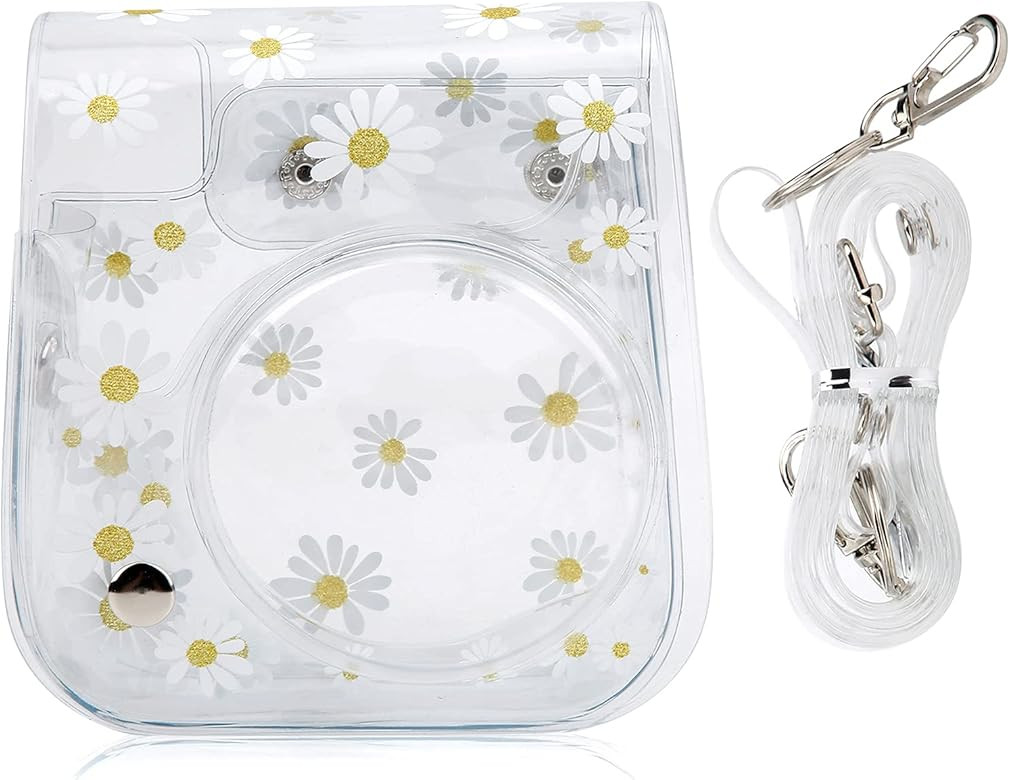 Capa de câmera instantânea, capa protetora de câmera de PVC margarida transparente com alça d... | Amazon (BR)