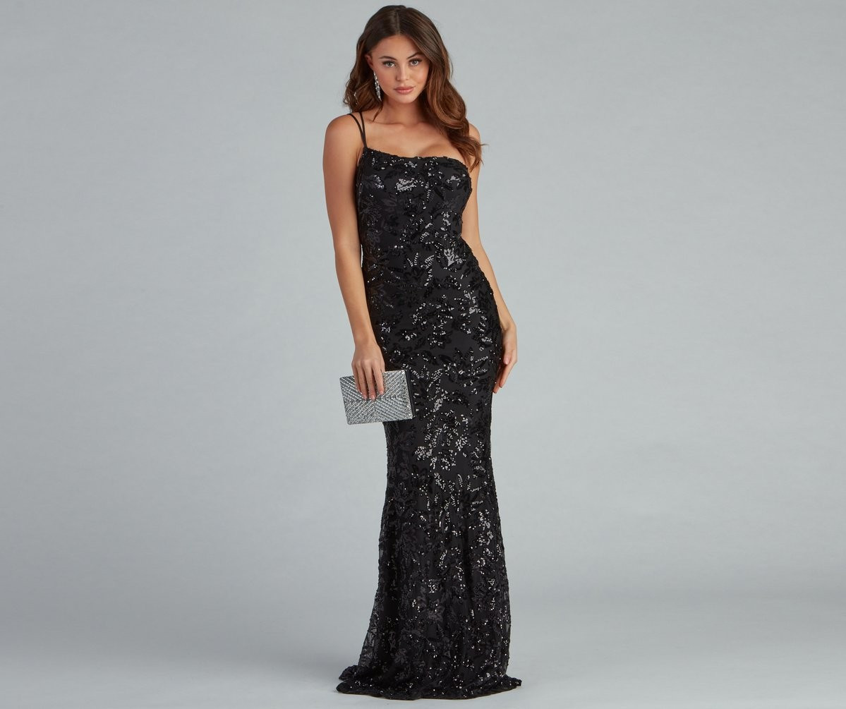 Meredith One-Shoulder Sequin Formal Dress | Windsor Stores