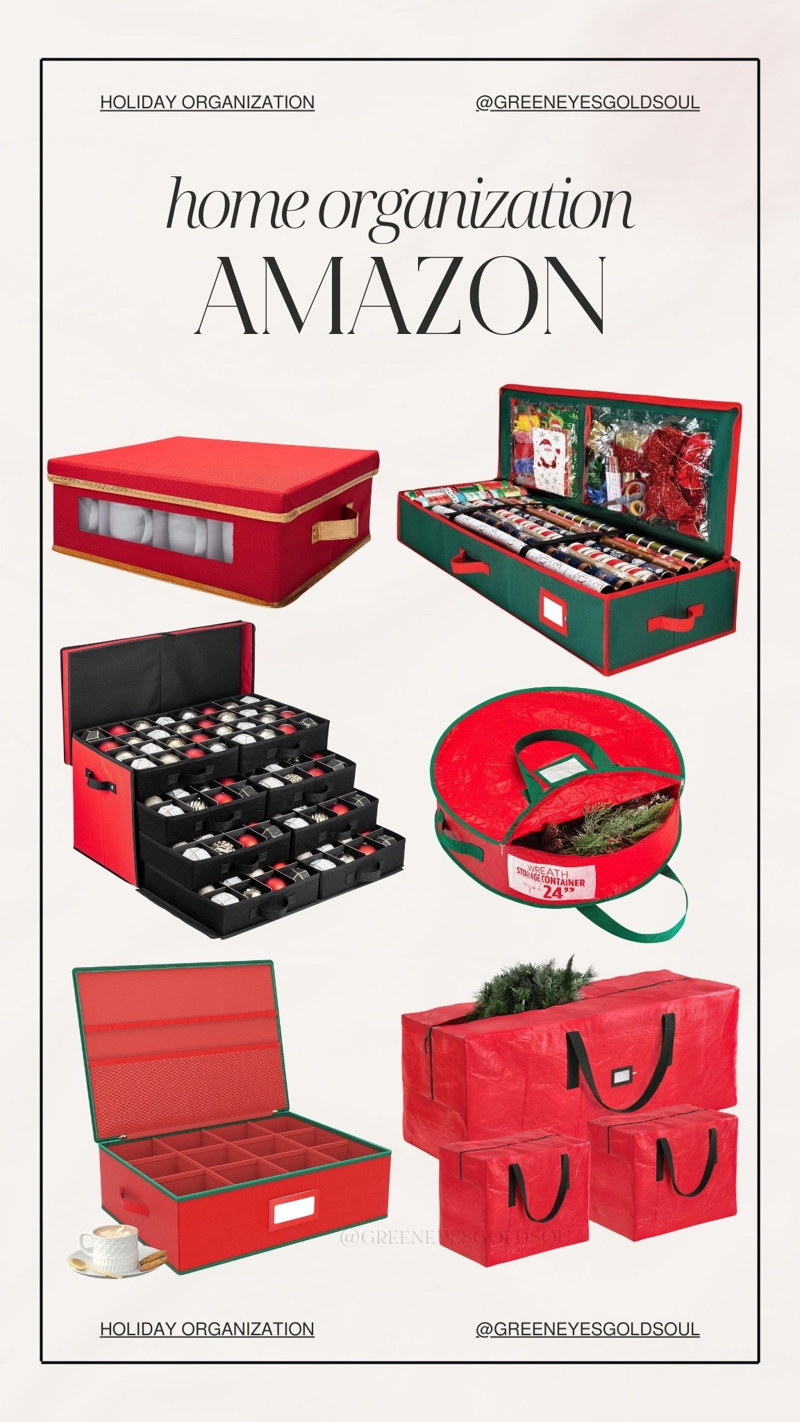 Amazon Home - Holiday Organization 🏠

Home storage, holiday storage, tree storage, Christmas, holiday, wreath storage, ornaments, mugs

#LTKFindsUnder100 #LTKHome