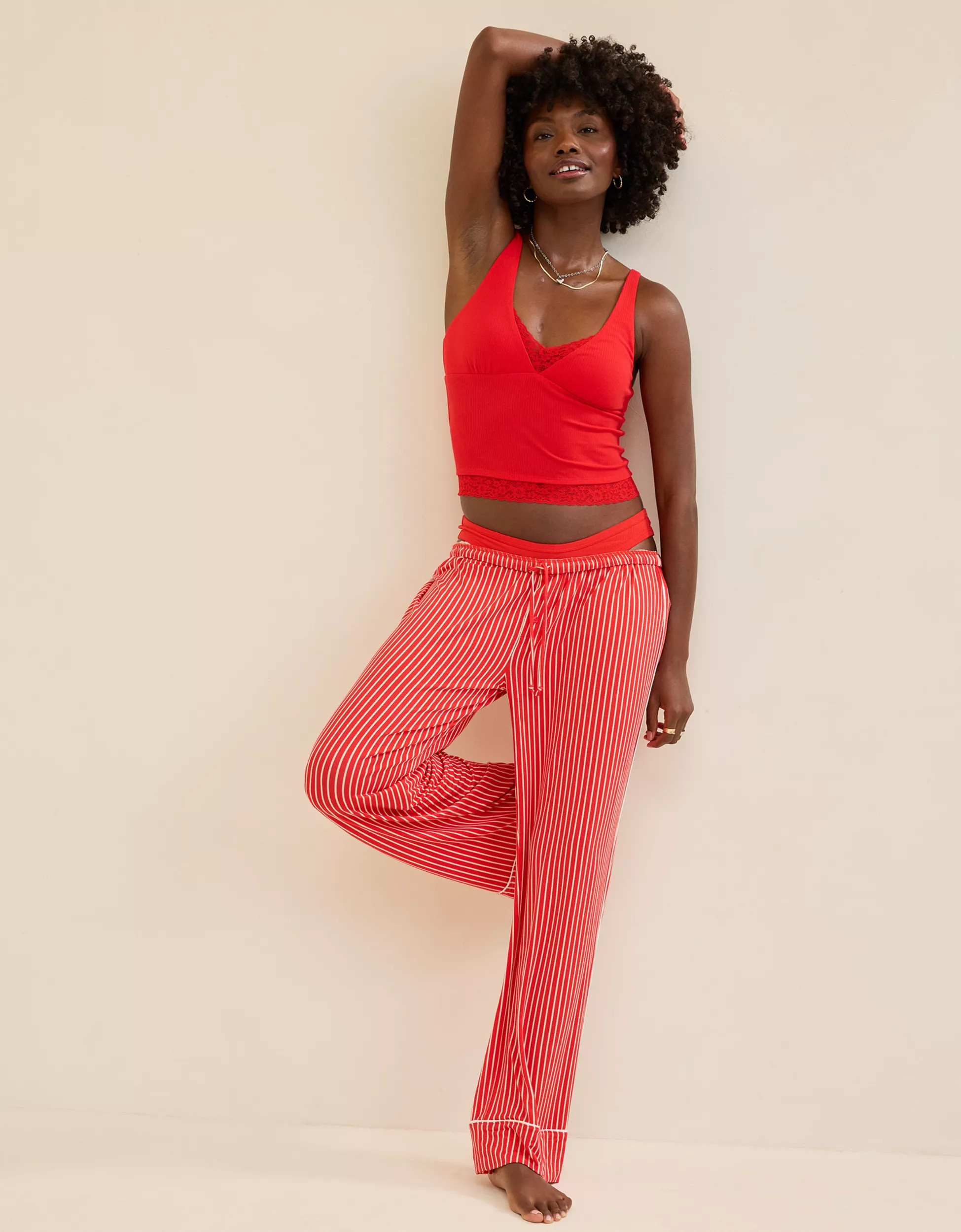 Superchill Cotton Rib Vintage Lace Tank Top | Aerie