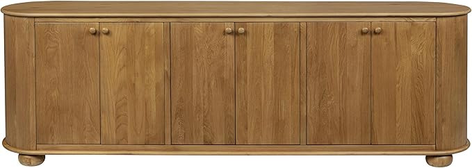 Moti Astrid 6-Door Sideboard in a Mid-Century Natural Finish on Oak Solid Wood | Amazon (US)