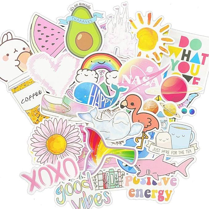 Aesthetic Trendy Cute Stickers for Teens Girl Perfect for Water Bottle Hydro Flask Laptop Noteboo... | Amazon (US)