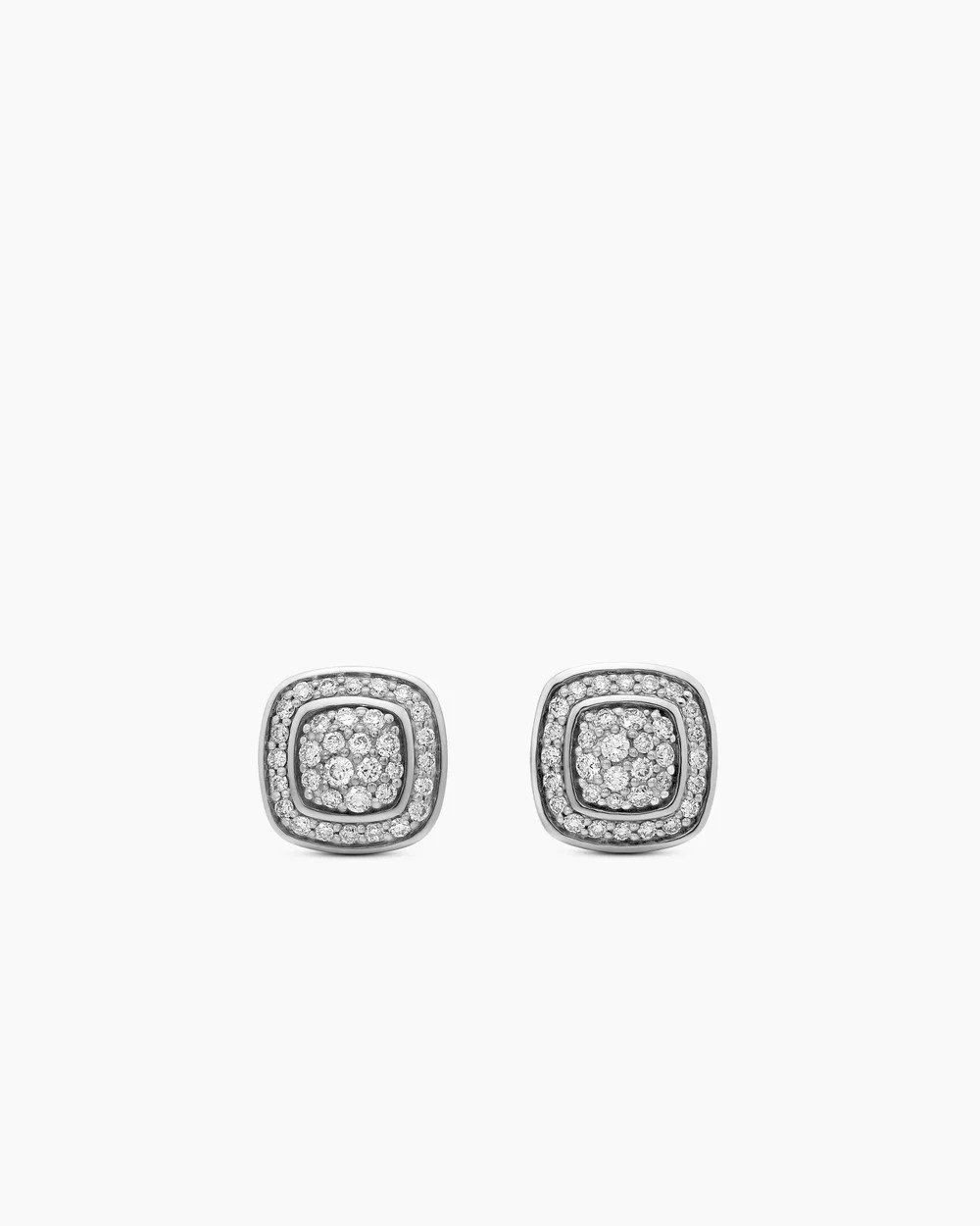David Yurman | Petite Albion® Stud Earrings in Sterling Silver with Pavé Diamonds, 5mm | David Yurman