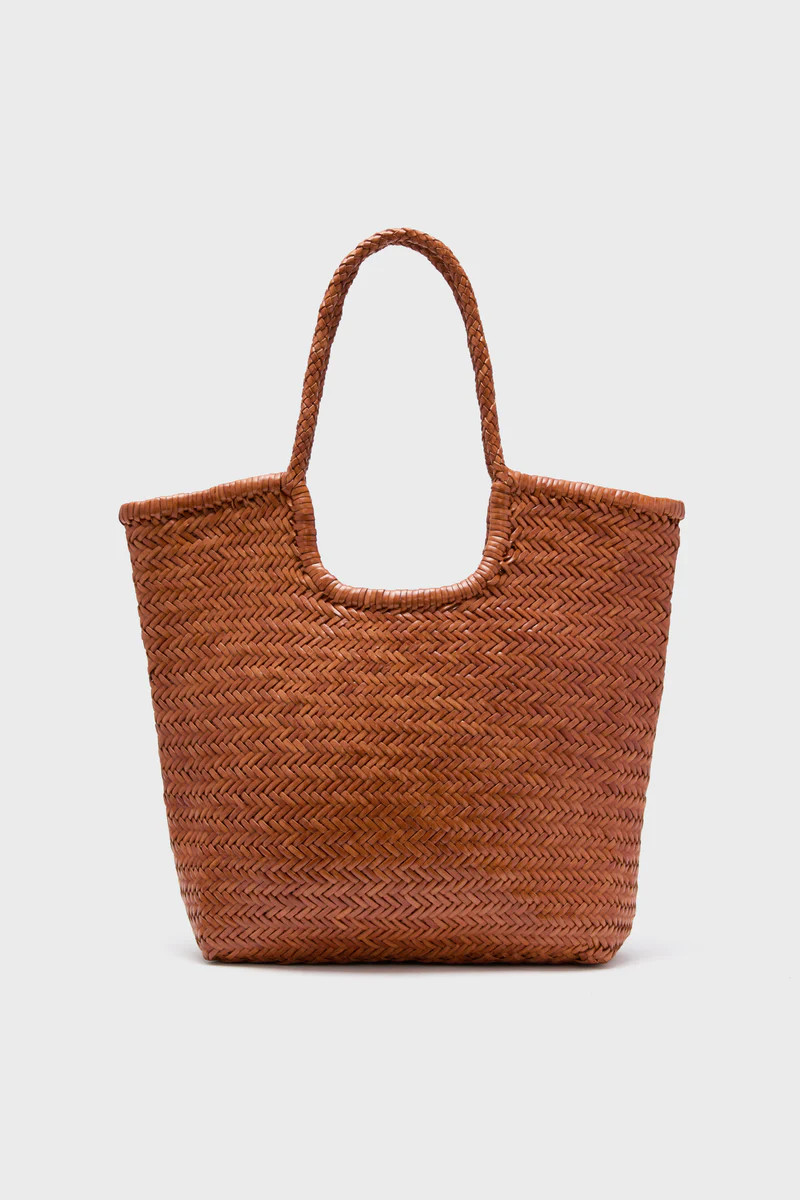 Tan Diagonal Arched Tote | Tuckernuck (US)