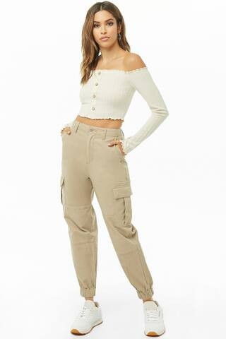 Ribbed Off-The-Shoulder Crop Top | Forever 21 (US)