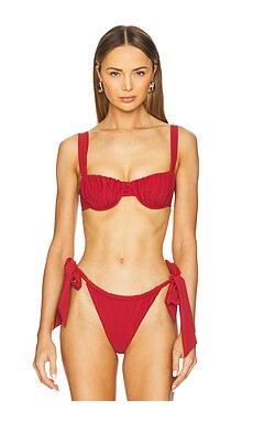 FAITHFULL THE BRAND Emily Bikini Top in Garnet from Revolve.com | Revolve Clothing (Global)