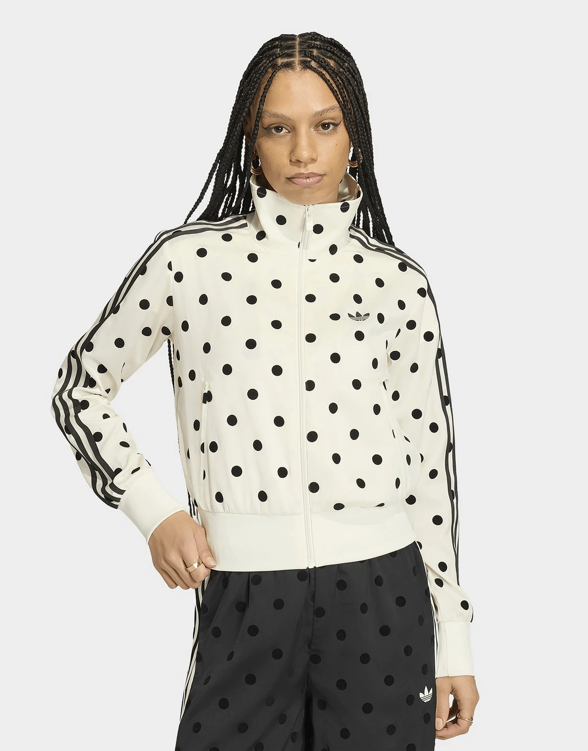 White adidas Originals Satin Polka Dots Track Top | JD Sports UK | JD Sports (UK)
