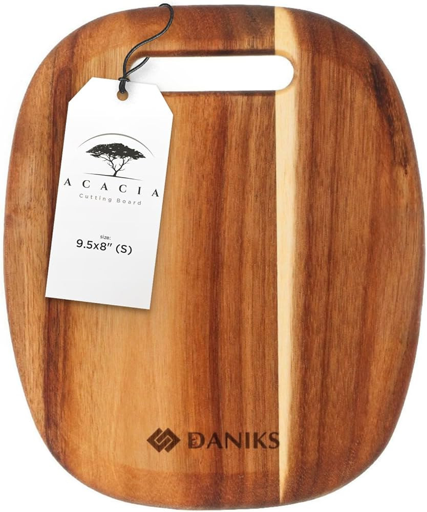 Daniks Acacia Wooden Cutting Board | 9.5x8" | Wood Board Serving Tray | Charcuterie Board | Chopp... | Amazon (US)