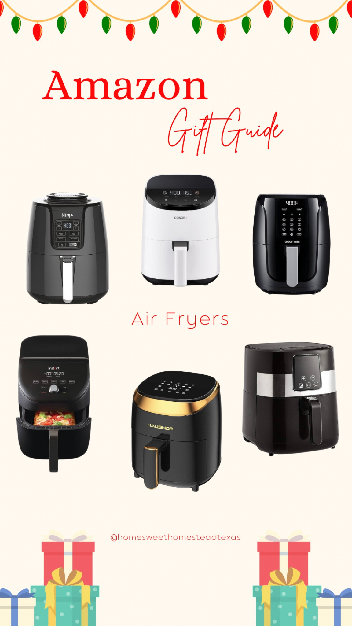 Gift guide: Don’t miss the these deals on air fryers! I love my Ninja! Check out the 50K reviews!! If you are looking for cooking convenience these are it. Air Fryers not only fries frozen items but also cooks fish, meat, pizzas, dehydrates food… much more. #airfryer #kitchengadgets #amazonhome #giftguide #giftsformom #giftsfordad #amazondeals #amazonfinds  #giftsforcollegestudent

#LTKhome #LTKGiftGuide