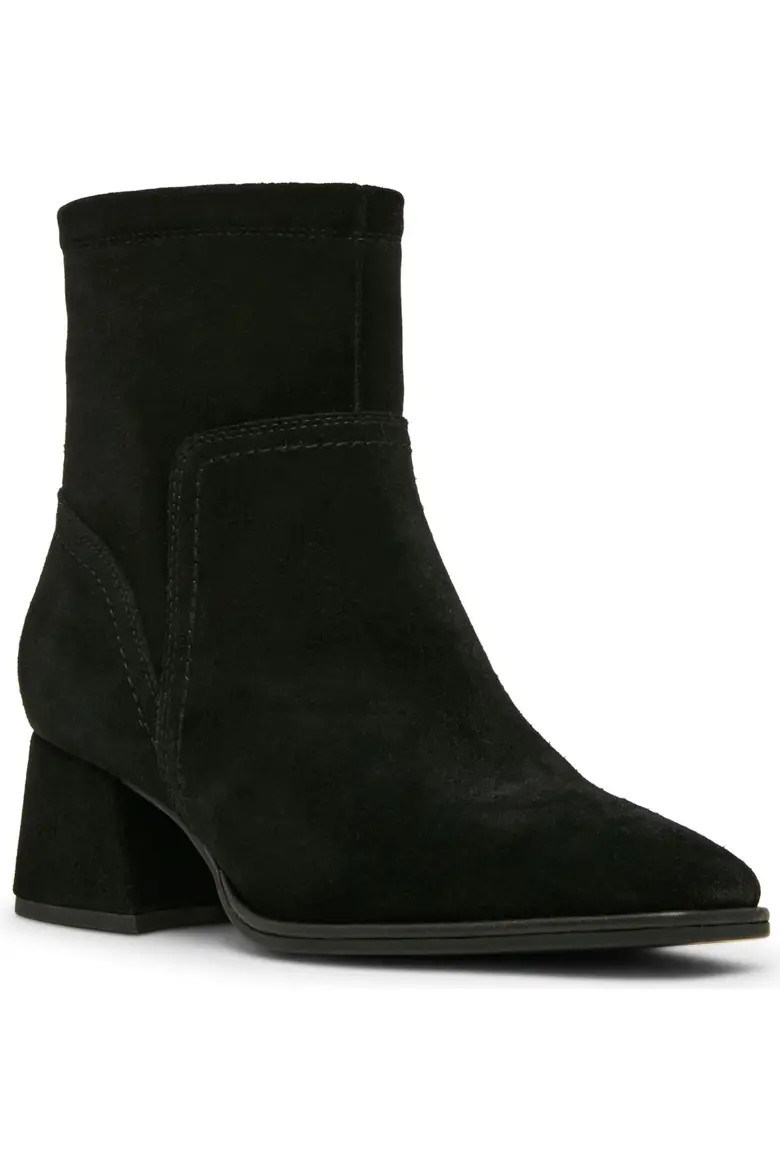 Marina Waterproof Stretch Suede Block Heel Bootie (Women) | Nordstrom | Nordstrom