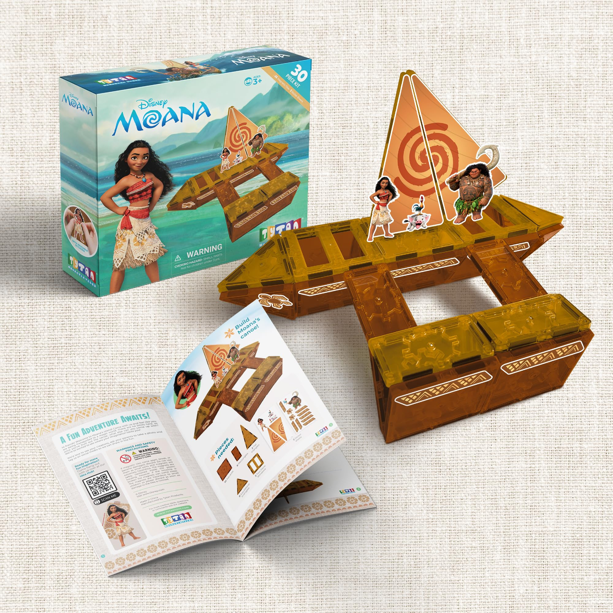 Official Disney Licensed Moana Magnetic Tile Set – 30-Piece STEM & STEAM Building Toy with Reus... | Amazon (US)