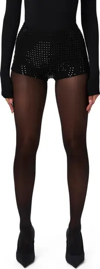 Naked Wardrobe Crystal Studded Shorts | Nordstrom | Nordstrom