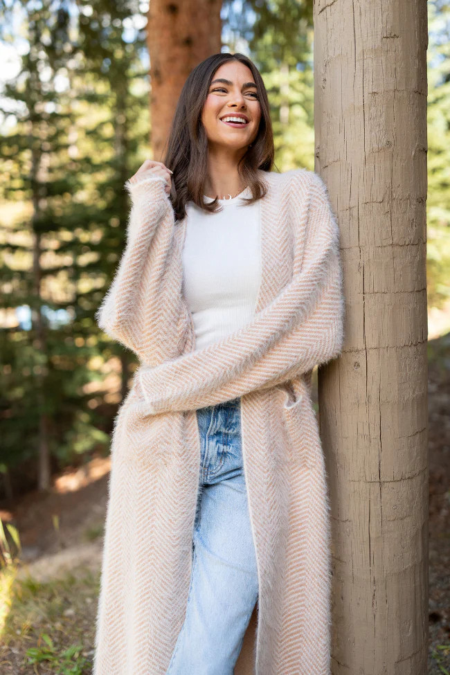 Laken Herringbone Sweater Coat SALE | Pink Lily