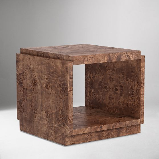 Finlo Burled Side Table, Dark Burl, 22 | West Elm (US)