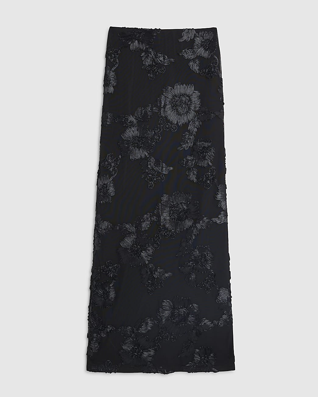 Black Cornelli Floral Embroidered Maxi Skirt | River Island UK & IE