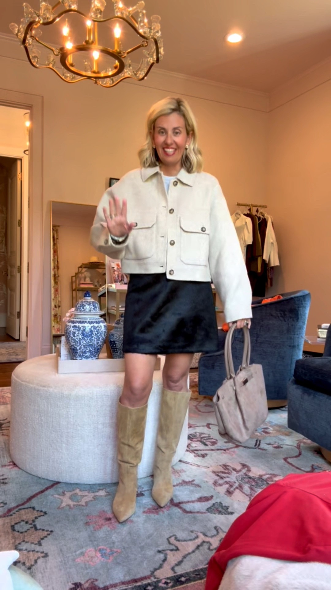 Oh how fabulous is this jacket from Mersea?!? 
Tee - xs
Jacket - xs
Skirt - small 
Boots - 8 tts

CODES:
*Mersea - Catherine15 
*Lilla P - CMLP15
*Allie + Bess - Catherine20