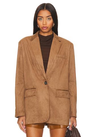 Steve Madden Imann Faux Suede Blazer in Otter from Revolve.com | Revolve Clothing (Global)